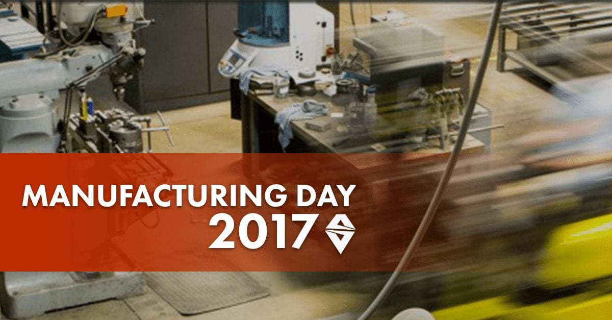 Manufacturing Day 2017 Logo With Manufacturing Operations in Background