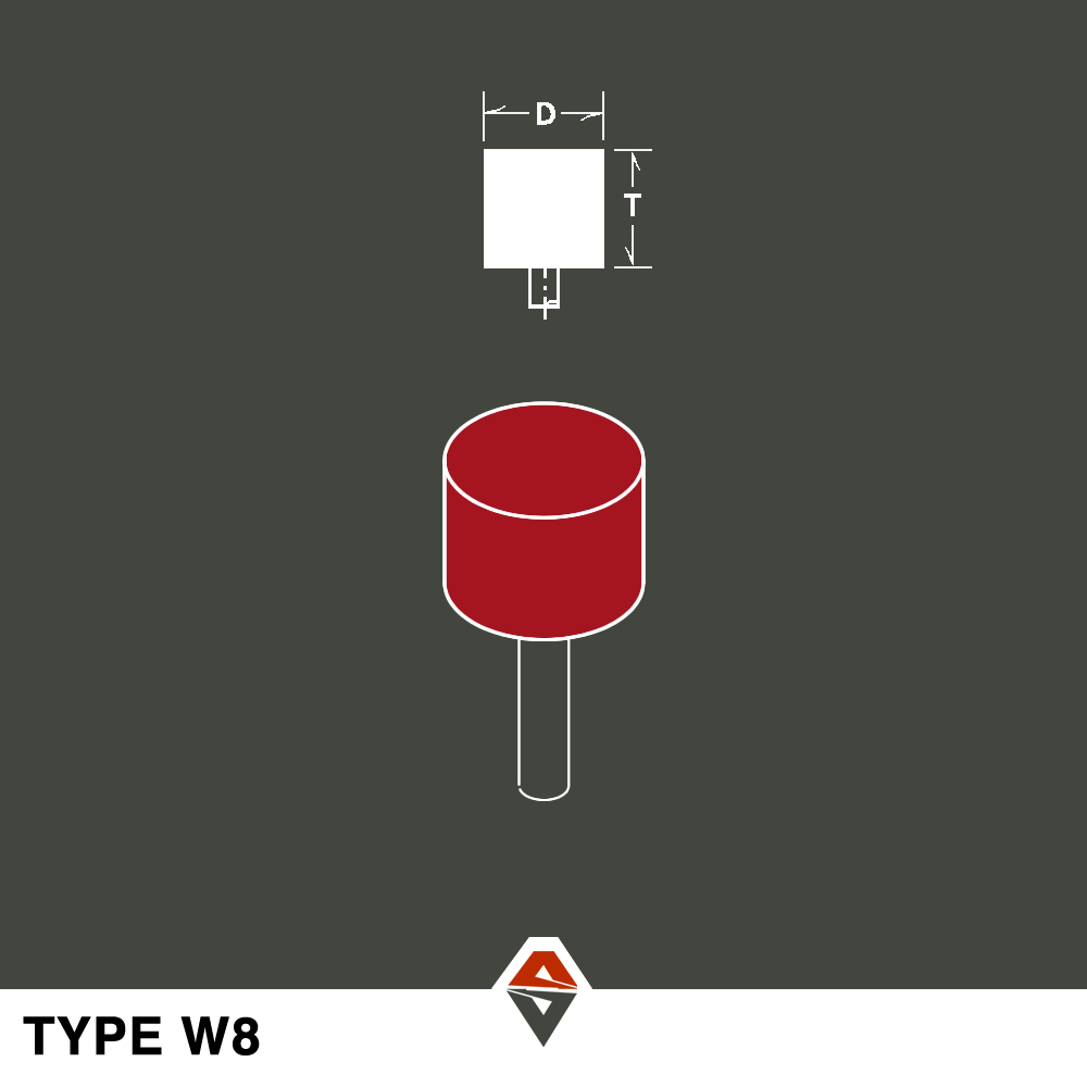 Diamond CBN Grinding Wheels Type W8 Dimensions Diagram